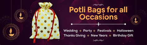 Soul Artisan Potli Drawstring Bag (Cream - Polka Dot) for Return Gifts ...