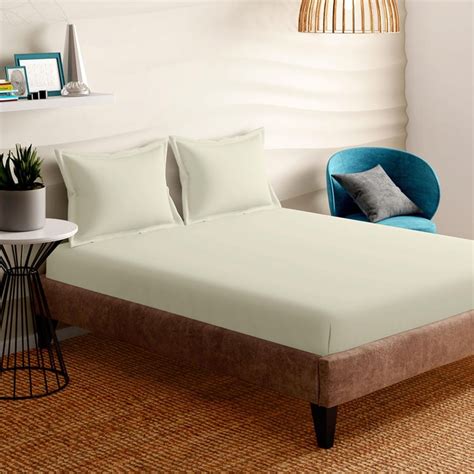 Buy PORTICO Shades Cotton 152TC 3Pcs Queen Bedsheet Set from Portico at ...