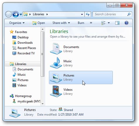 Image result for Windows 7 Library