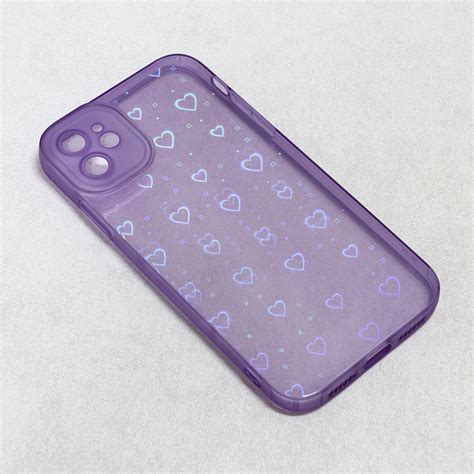 Maska(futrola) Heart Color IMD za iPhone 11 6.1 ljubicasta - Mob-Shop