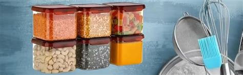 Moonlike Unbreakable Pack Of 18 Air Tight Square Plastic Containers Set ...