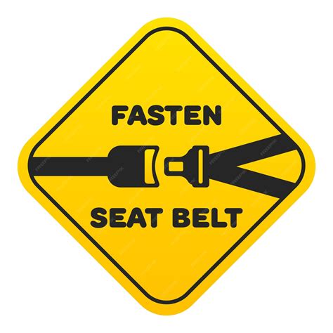 Premium Vector | Fasten seatbelt sign Traffic rules safety measures ...