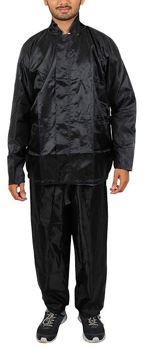 Duckback Men's Solid Polyester Rain Coat ( Black, Large) : Amazon.in ...
