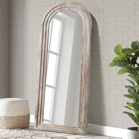 Arched Distressed Wood Mirror Full-length Floor Mirror | Full length ...