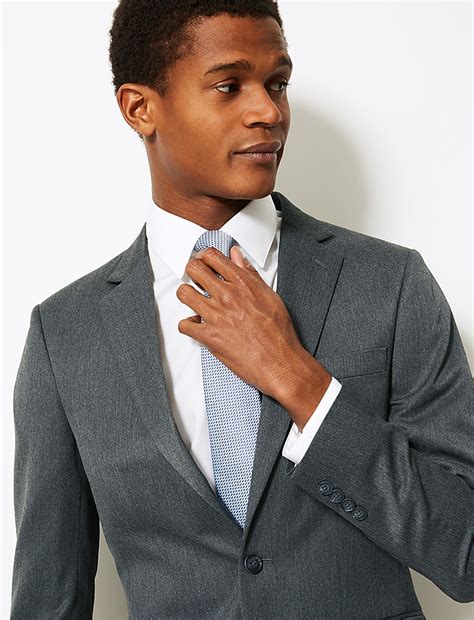 Buy Grey Slim Fit Jacket at Marks & Spencer