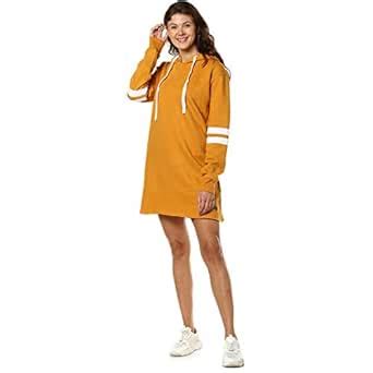 Buy Campus Sutra Women's Yellow Pullover Hoodie with Contrast Stripe ...