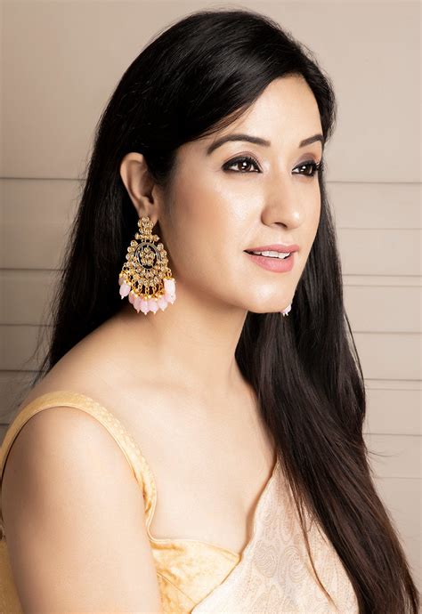 Shop Rubans Gold Plated Kundan Studded Pearl Drop Statement Chandbali ...