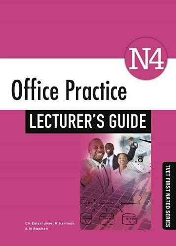 Buy Office Practice N4 Lecturer's Guide (TVET First NATED) Book Online ...