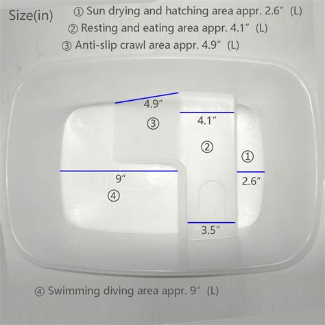 Fuongee Turtle Tank with Climbing Platform, Plastic Turtle Terrarium ...