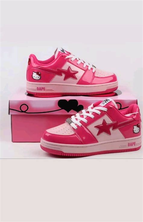 Pink bape | Hello kitty shoes, Cute casual shoes, Girly shoes