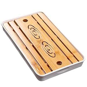 Hoobar 13"x7.5" Bamboo Kung Fu Tea Tray Table Serving Tray Chinese ...