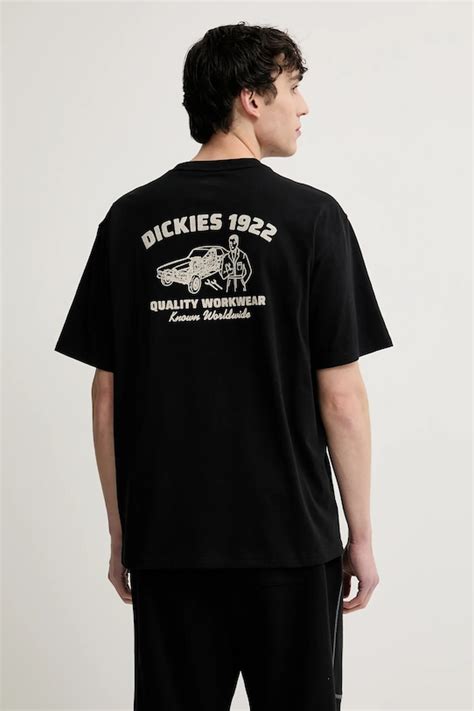Dickies t-shirt bawełniany męski kolor czarny z nadrukiem DK0A4Z96BLK1 ...
