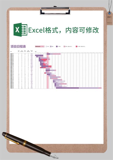 项目管理进度表模板EXCEL表-人人办公