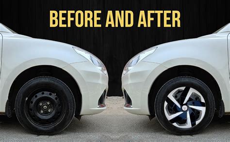 PRIGAN Magnite Black Silver Wheel Cover 16", for All 16 Inch Cars (Set ...