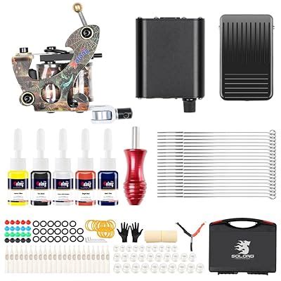 Buy Solong Complete Starter Tattoo Gun Kit 1 Machine Professional 5 ...
