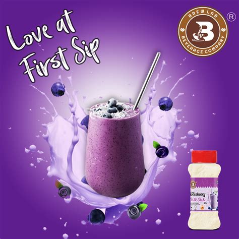 Brew Lab Blueberry Flavour Milkshake Powder Mix | Instant Milkshake ...