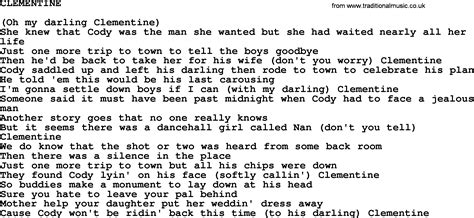 Clementine Lyrics Wet at Victor Bartlett blog