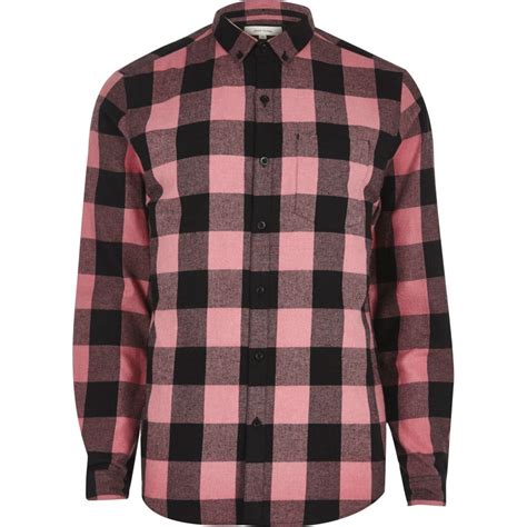 Mens Pink Plaid Flannel Shirt | atelier-yuwa.ciao.jp