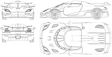 Koenigsegg Agera blueprint | Koenigsegg, Blueprints, Car drawings