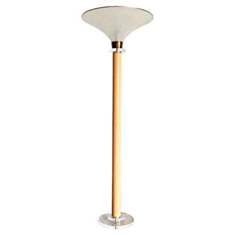Postmodern Peach and Lucite Dimmable Floor Lamp For Sale at 1stDibs