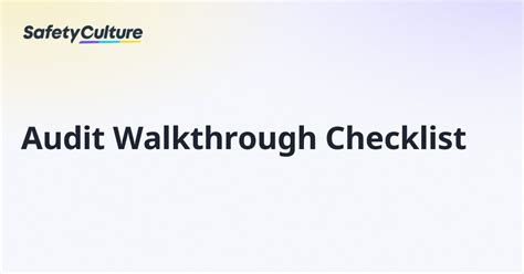 Image result for Good Walkthrough Audit Example