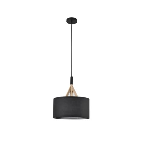 Lámpara colgante Abi Negra D30 1xE27 - CristalRecord