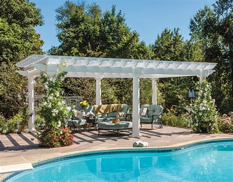 14' x 20' Artisan Pergola | All Weather White Vinyl, Six Deluxe Tapered ...