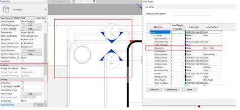 How to display below floor hidden elements in plan view with dotted ...