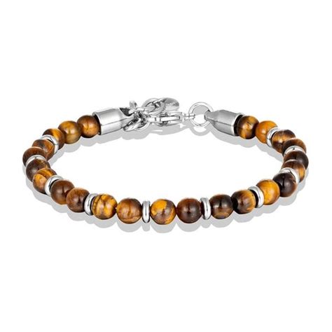 Make Your Mark With Tiger Eye Stainless Steel Bracelet – Mine Galleria