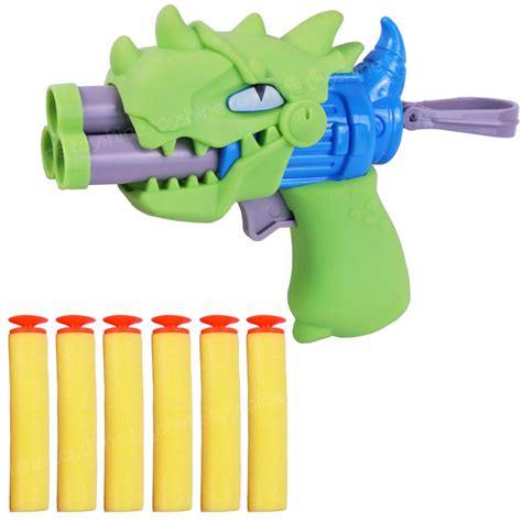 Toyshine Easy to Shoot Foam Bullet Dino Blaster Gun Toy with 6 Pc Soft