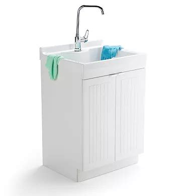 Simpli Home Murphy All-In-One 24-in. Laundry Sink & Cabinet