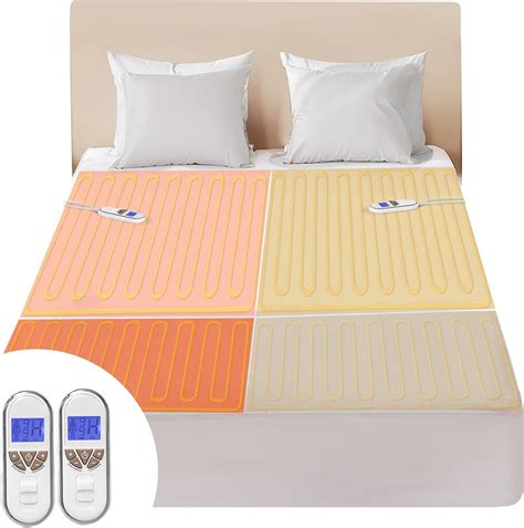 Bwarm Premium Multi-Zone Electric Heated Mattress PadQueen Size, 60" x ...