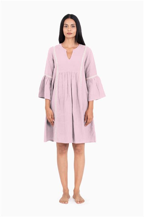Buy Linen Moana Midi Dress In Petal Pink Online – Live Linen
