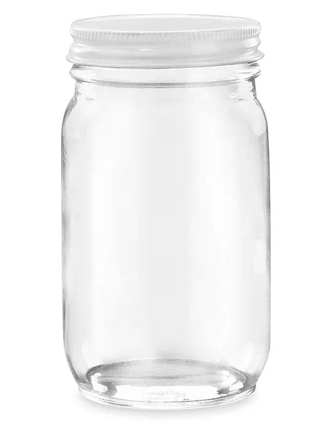 Clear Wide-Mouth Glass Jars - 8 oz, Metal Cap S-12755M - ULINE