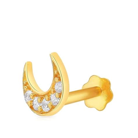 Buy Malabar Gold & Diamonds Yellow Gold Nose Pin for Women 22 k | 22k ...
