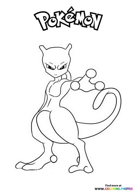 Pokemon Coloring Pages Mewtwo - Free Printable Templates