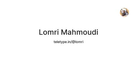 Lomri Mahmoudi — Teletype