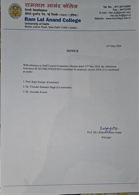 Welcome to Ram Lal Anand College (University of Delhi)