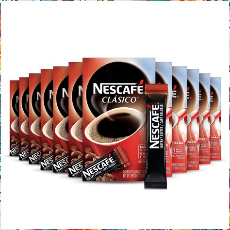 NESCAFE CLASICO, Dark Roast Instant Coffee, 12 boxes (84 packets)