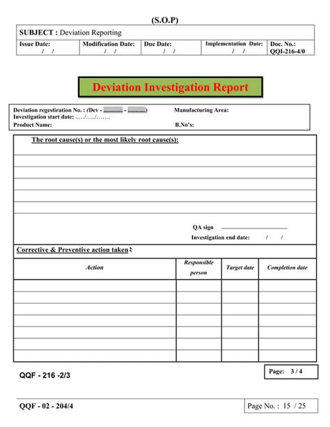 Image result for Deviation Procedure Example