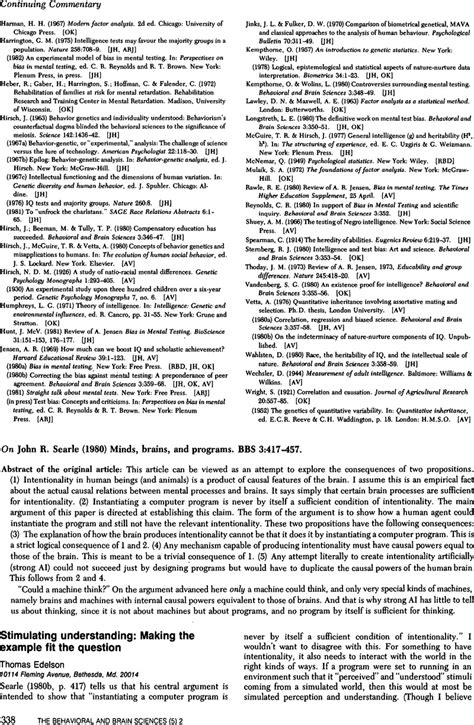 Minds, brains, and programs | Behavioral and Brain Sciences | Cambridge Core