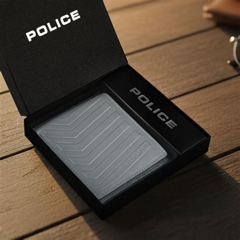 Police Ricco Slim Bi-Fold Leather Wallet - Stone
