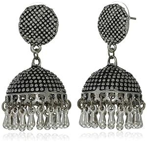Ayesha Antique Silver Toned Carved Metal Ethnic,tribal Dome-shaped ...