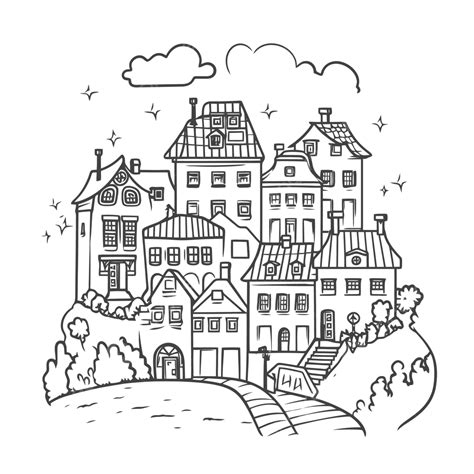 4 Town Coloring Pages