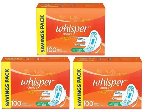 Whisper CHOICE REGULAR - 20+20+20 PADS Sanitary Pad | Buy Women Hygiene ...