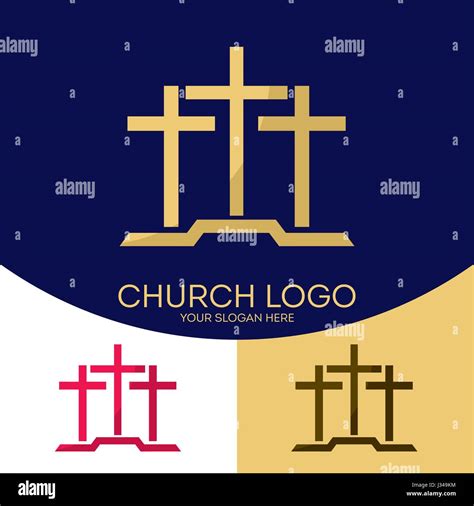 Three Crosses Logo Three Crosses On Golgotha Hi Res Stock Photography