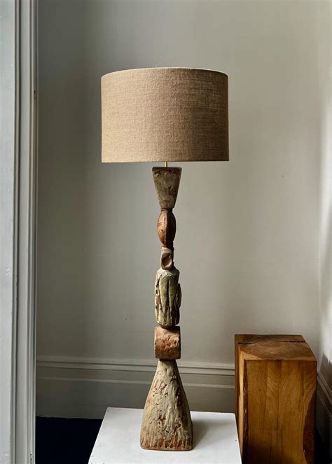 Bernard Rooke Studio Ceramic Totem Lamp, England For Sale at 1stDibs