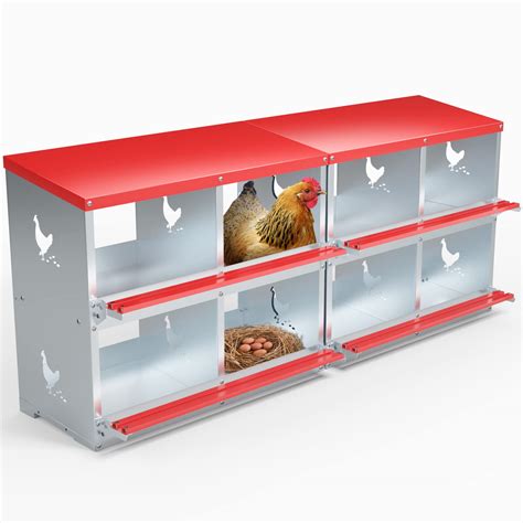 Kinchoix Chicken Nesting Boxes, 8 Compartment Metal Poultry Nest Box ...