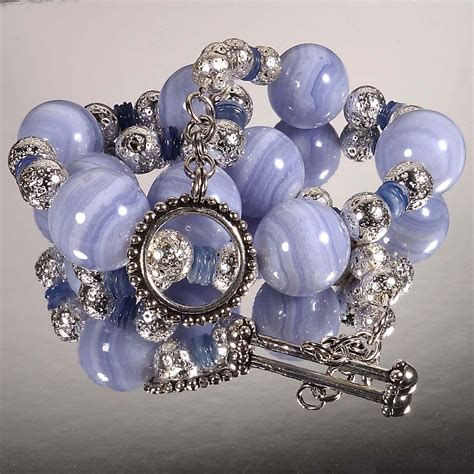 Stunning Blue Lace Agate Necklace at 1stDibs