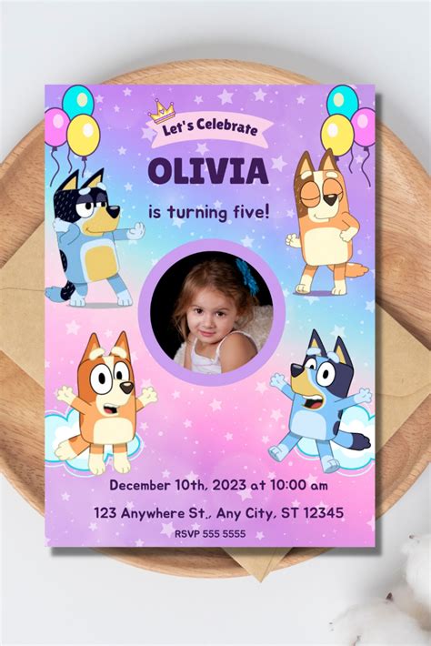Bluey Birthday Invitation Template - Printable Word Searches
